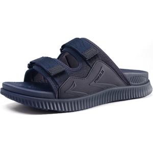 KuaiLu Mens Orthotic Sandals Arch Support Cushion Recovery Walking Slides(Navy)