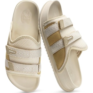 KuaiLu Mens Orthotic Sandals Comfort Arch Support Fabric Sandal Slippers(Beige White)