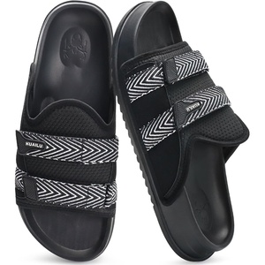 KuaiLu Mens Orthotic Sandals Comfort Arch Support Fabric Sandal Slippers(Black)