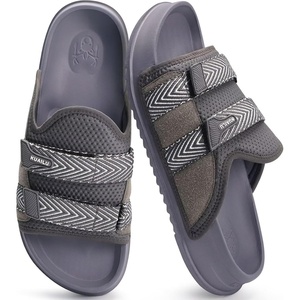 KuaiLu Mens Orthotic Sandals Comfort Arch Support Fabric Sandal Slippers(Dark Grey)