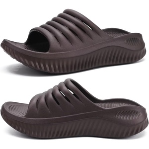 KuaiLu Recovery Sandals Women With Comfortable Arch Support Sport Slides(Brown)