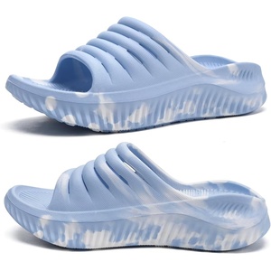 KuaiLu Recovery Sandals Women With Comfortable Arch Support Sport Slides(Camo Blue)