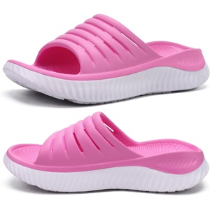 KuaiLu Recovery Sandals Women With Comfortable Arch Support Sport Slides(Pink White)