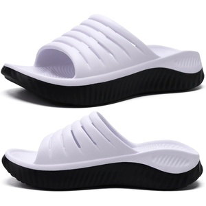 KuaiLu Recovery Sandals Women With Comfortable Arch Support Sport Slides(White Black)