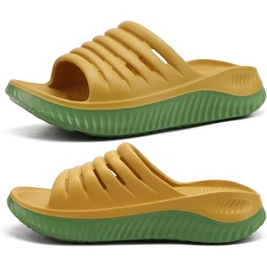 KuaiLu Recovery Sandals Women With Comfortable Arch Support Sport Slides(Yellow Green)