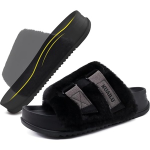 KuaiLu Women’s Orthotic Arch Support Slippers(Black)