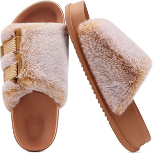 KuaiLu Women’s Orthotic Arch Support Slippers(Khaki (Adjustable))