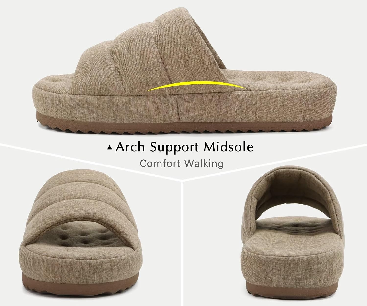 image:imageKuaiLu Cozy Memory Foam Slippers For Men AllSeason Warm House ShoesApricot Yellow