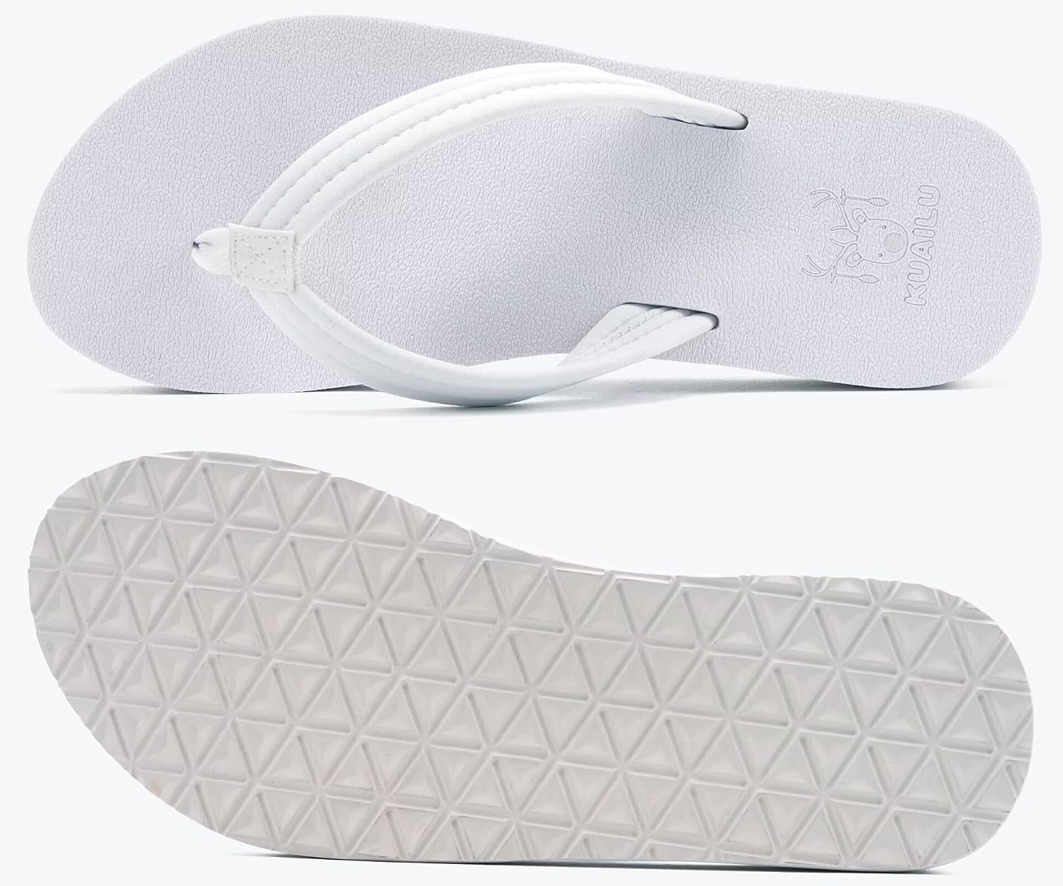 image:imageKuaiLu Flip Flops for Women with Arch Support Summer Beach Thong SandalsAll White