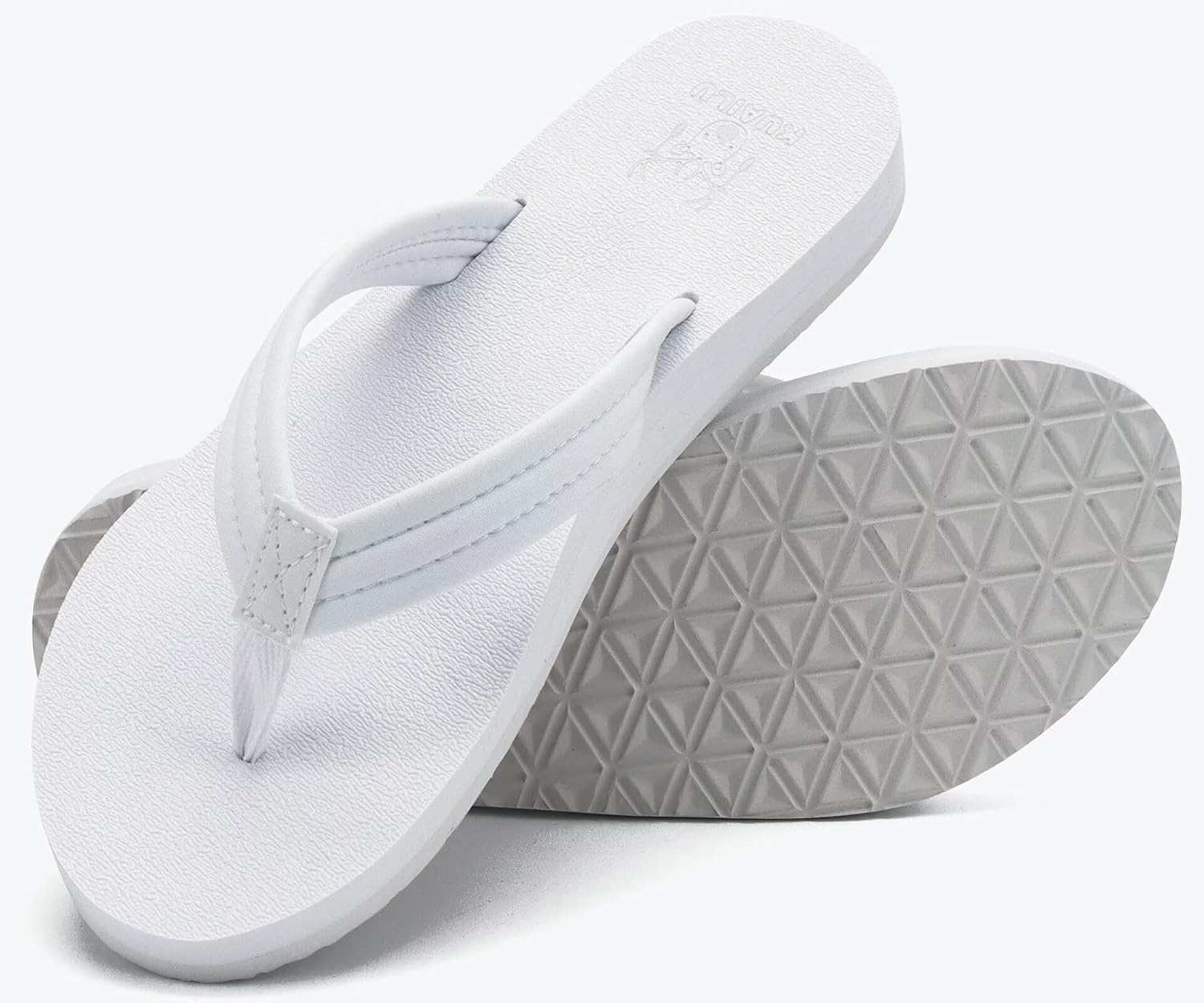 image:imageKuaiLu Flip Flops for Women with Arch Support Summer Beach Thong SandalsAll White