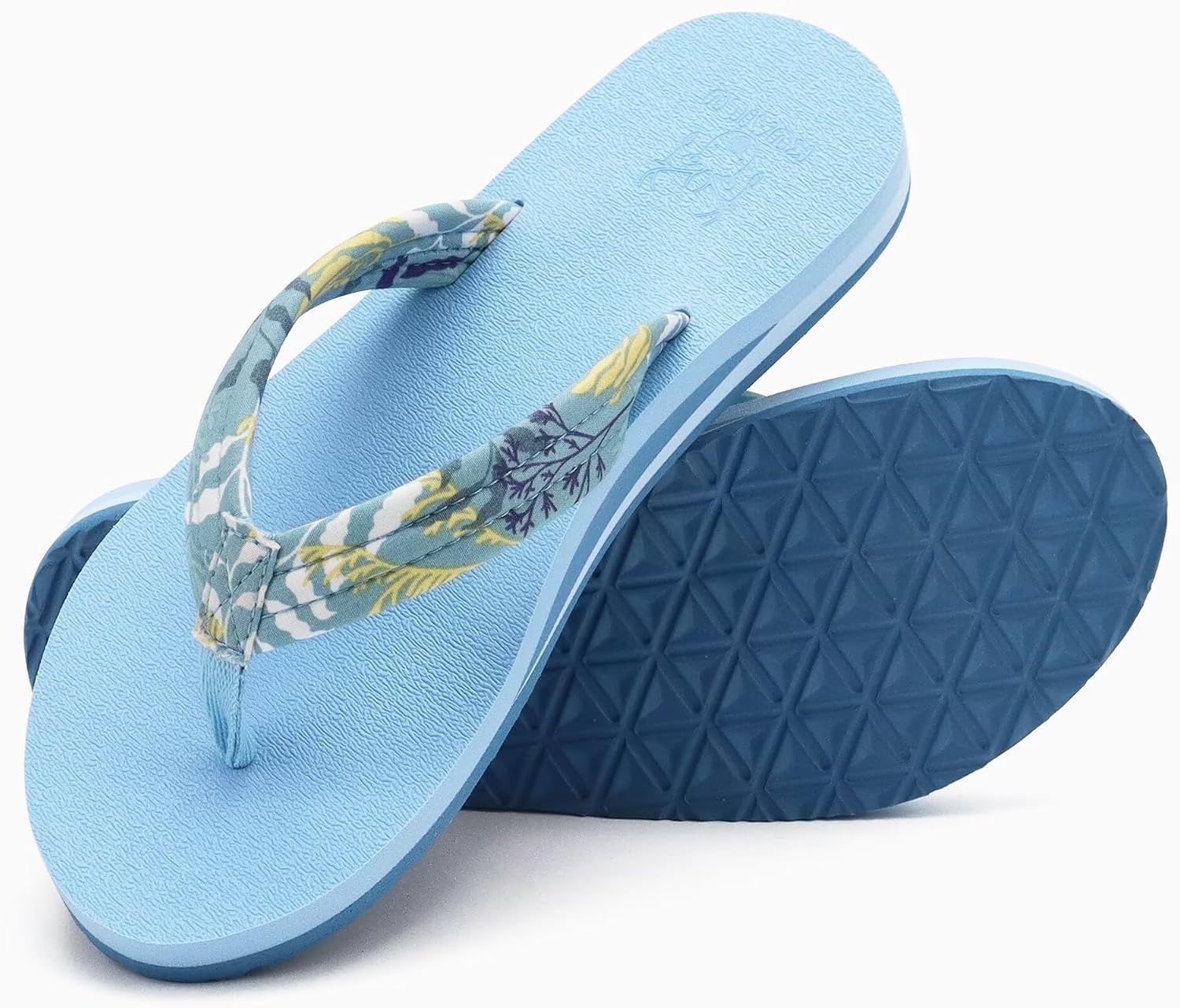 image:imageKuaiLu Flip Flops for Women with Arch Support Summer Beach Thong SandalsLight Blue