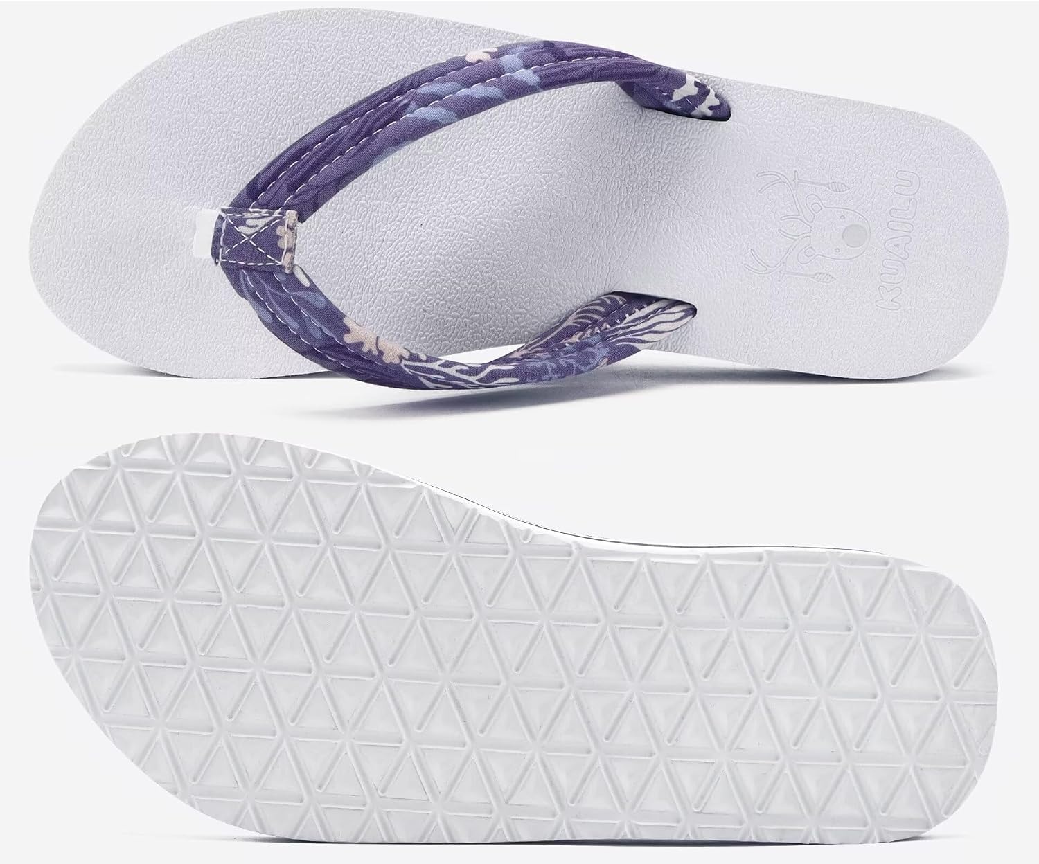 image:imageKuaiLu Flip Flops for Women with Arch Support Summer Beach Thong SandalsPurple White