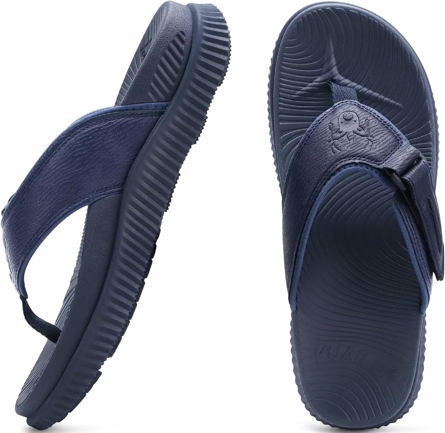 image:imageKuaiLu Mens Orthotic Cushion Flip Flops Athletic Recovery Walking SandalsDark Blue