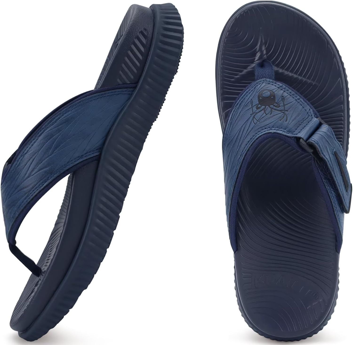 image:imageKuaiLu Mens Orthotic Cushion Flip Flops Recovery Walking Athletic SandalsNavy Blue