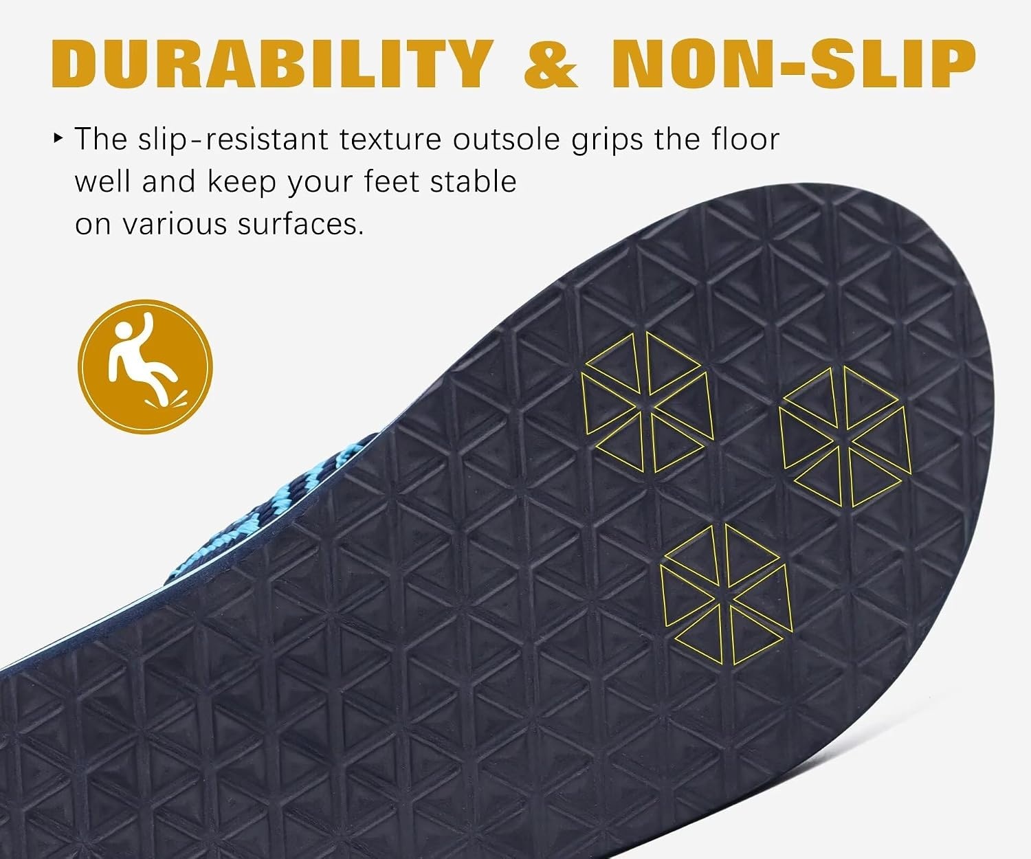 image:imageKuaiLu Mens Rubber Flip Flops with Comfortable Arch Support Summer BeachBright Blue