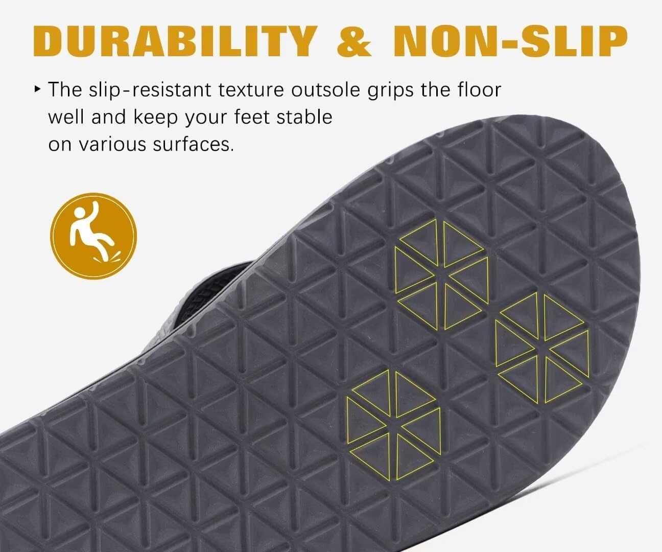image:imageKuaiLu Mens Rubber Flip Flops with Comfortable Arch Support Summer BeachLight Grey