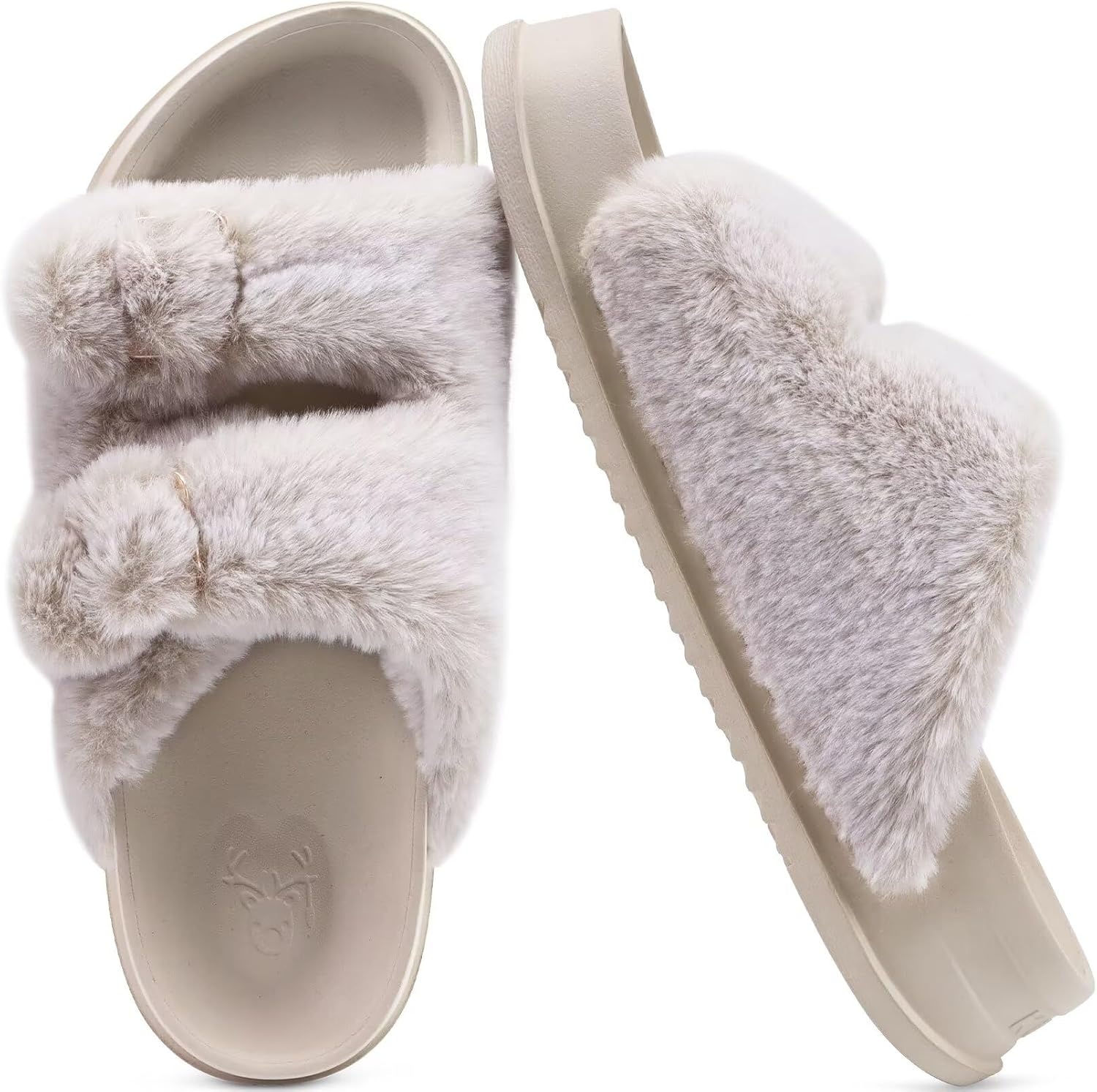image:imageKuaiLu Womens Arch Support Slides Slippers Indoor Outdoor Casual OutfitsWhite Tip Dyeing