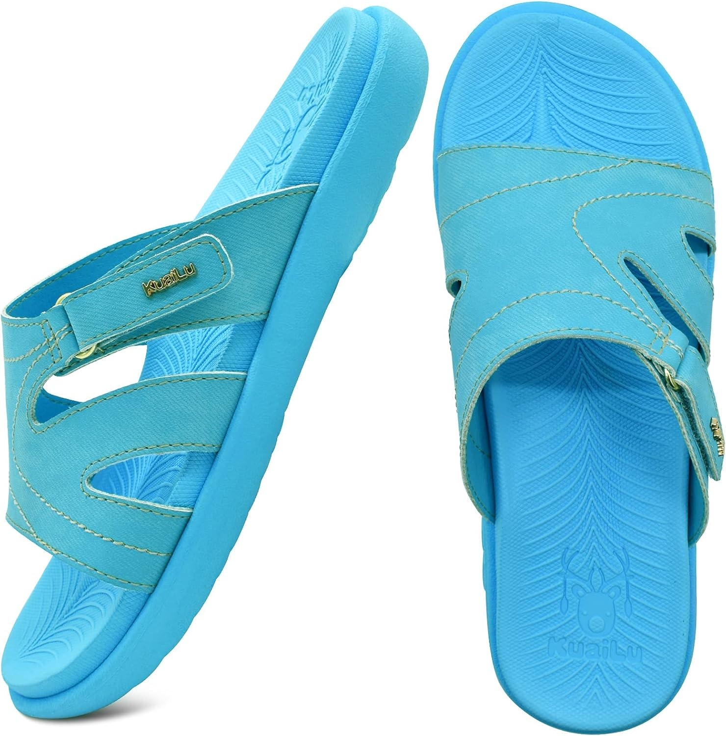 image:imageKuaiLu Womens Fashion Orthotic Slides Arch Support Slip On Walking SandalsBlue