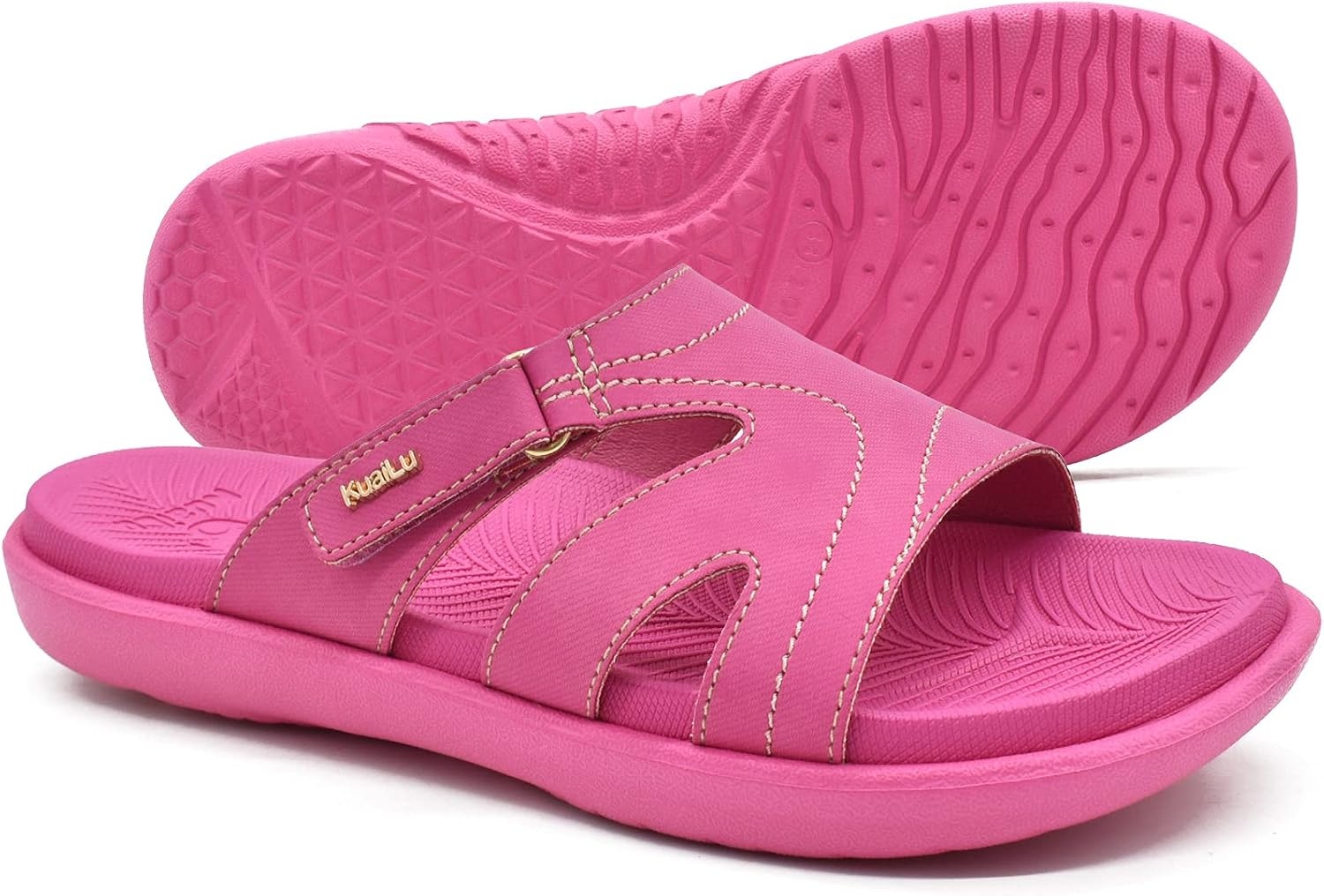 image:imageKuaiLu Womens Fashion Orthotic Slides Arch Support Slip On Walking SandalsHot Pink