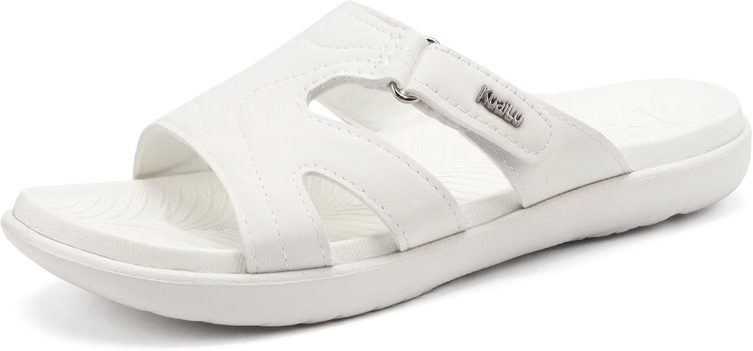 image:imageKuaiLu Womens Fashion Orthotic Slides Arch Support Slip On Walking SandalsWhite