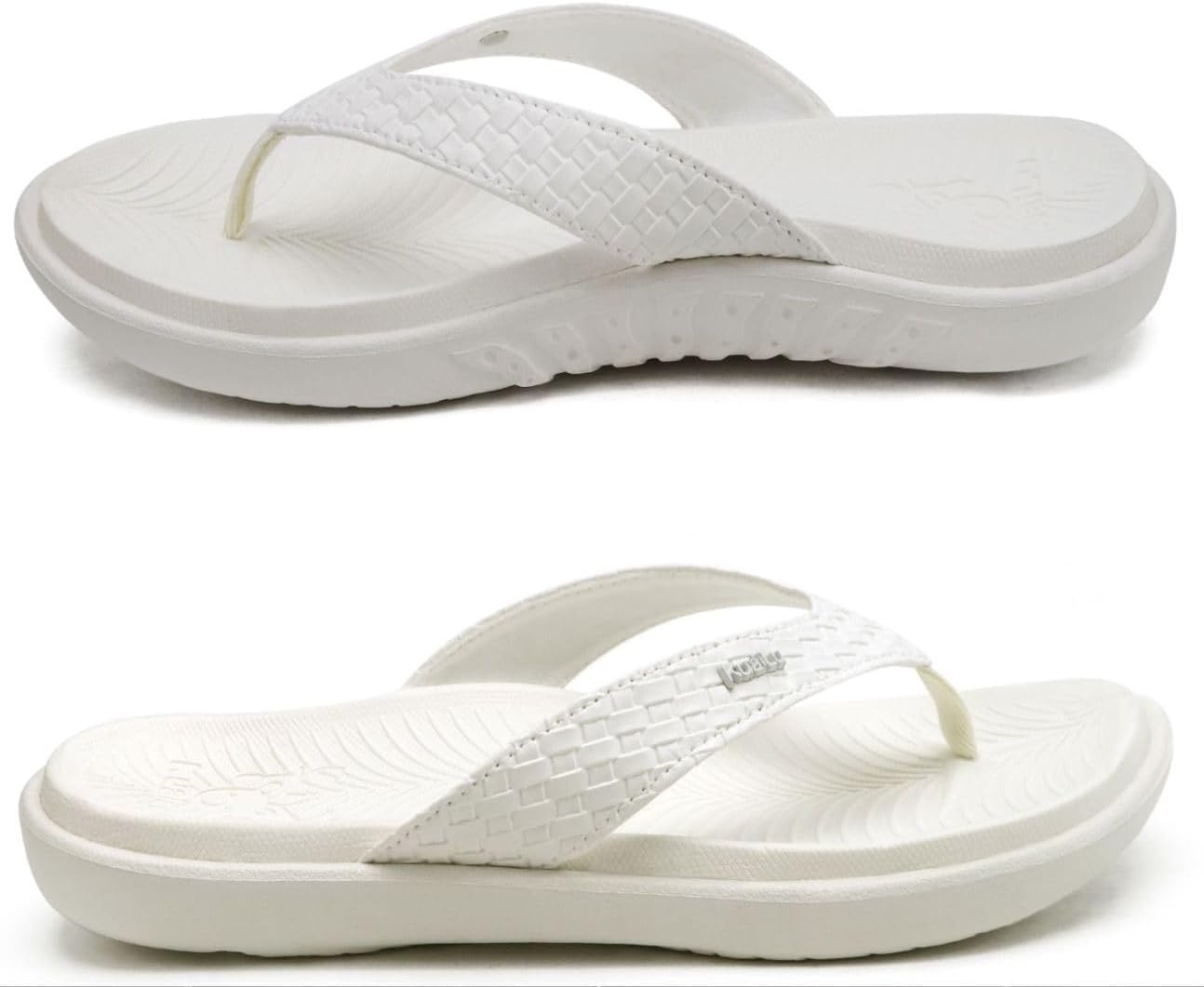 image:imageKuaiLu Womens Flip Flops Arch Support Yoga Mat Cushioned Thong SandalsAll White