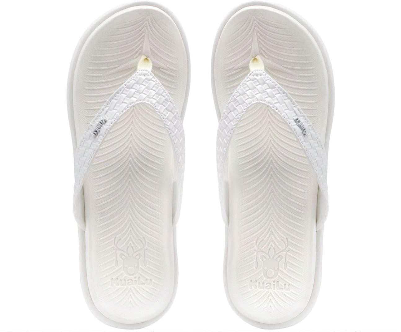 image:imageKuaiLu Womens Flip Flops Arch Support Yoga Mat Cushioned Thong SandalsAll White