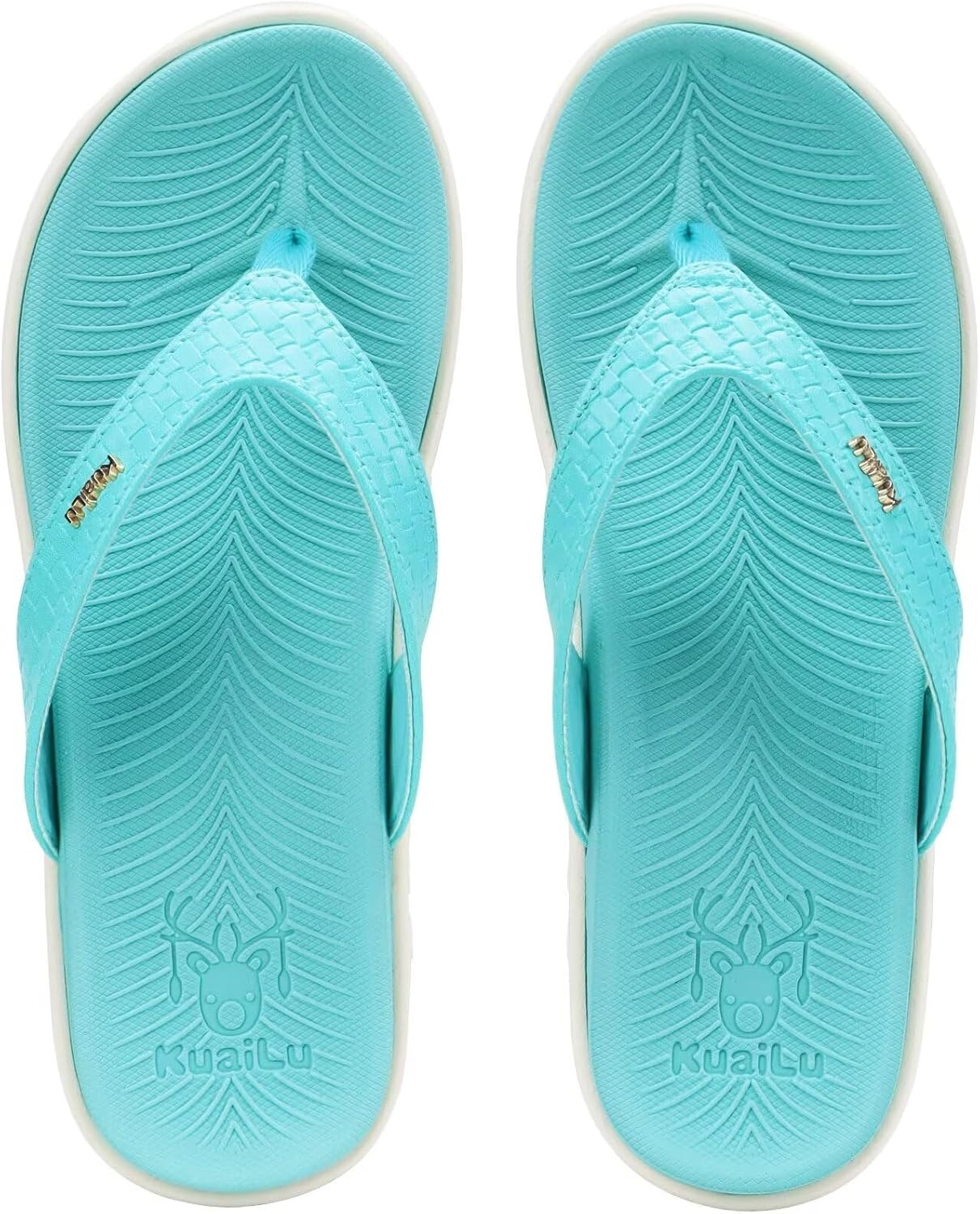 image:imageKuaiLu Womens Flip Flops Arch Support Yoga Mat Cushioned Thong SandalsAqua Blue