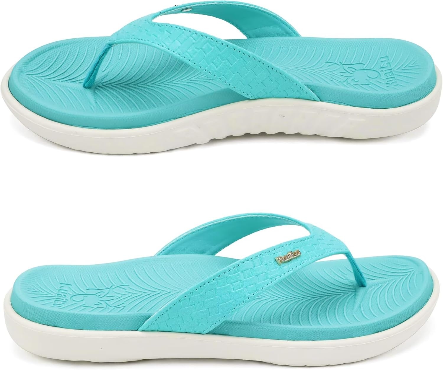 image:imageKuaiLu Womens Flip Flops Arch Support Yoga Mat Cushioned Thong SandalsAqua Blue