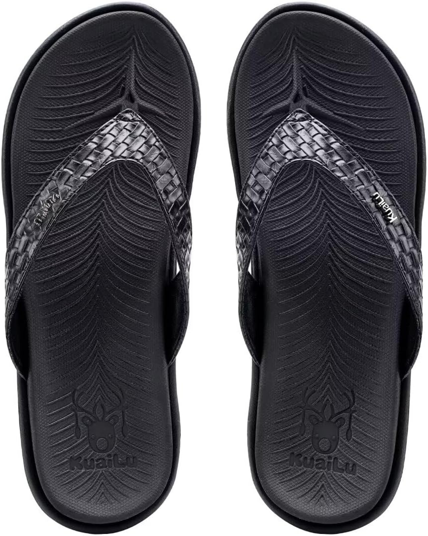 image:imageKuaiLu Womens Flip Flops Arch Support Yoga Mat Cushioned Thong SandalsBlack
