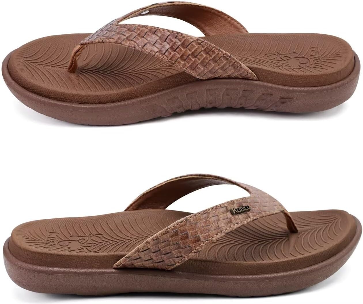 image:imageKuaiLu Womens Flip Flops Arch Support Yoga Mat Cushioned Thong SandalsCoffee Brown