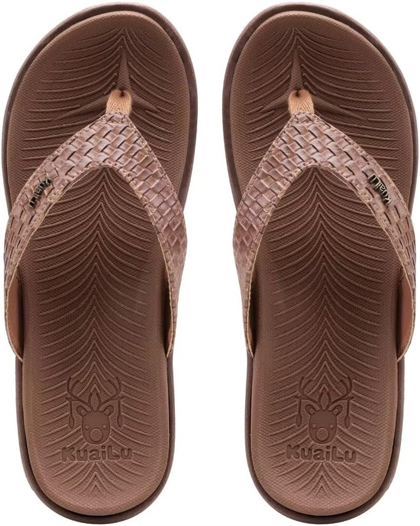 image:imageKuaiLu Womens Flip Flops Arch Support Yoga Mat Cushioned Thong SandalsCoffee Brown