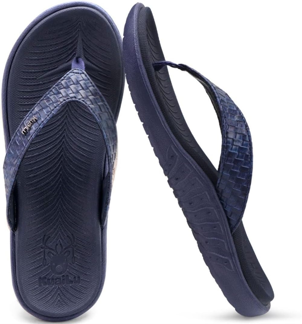 image:imageKuaiLu Womens Flip Flops Arch Support Yoga Mat Cushioned Thong SandalsDark Blue