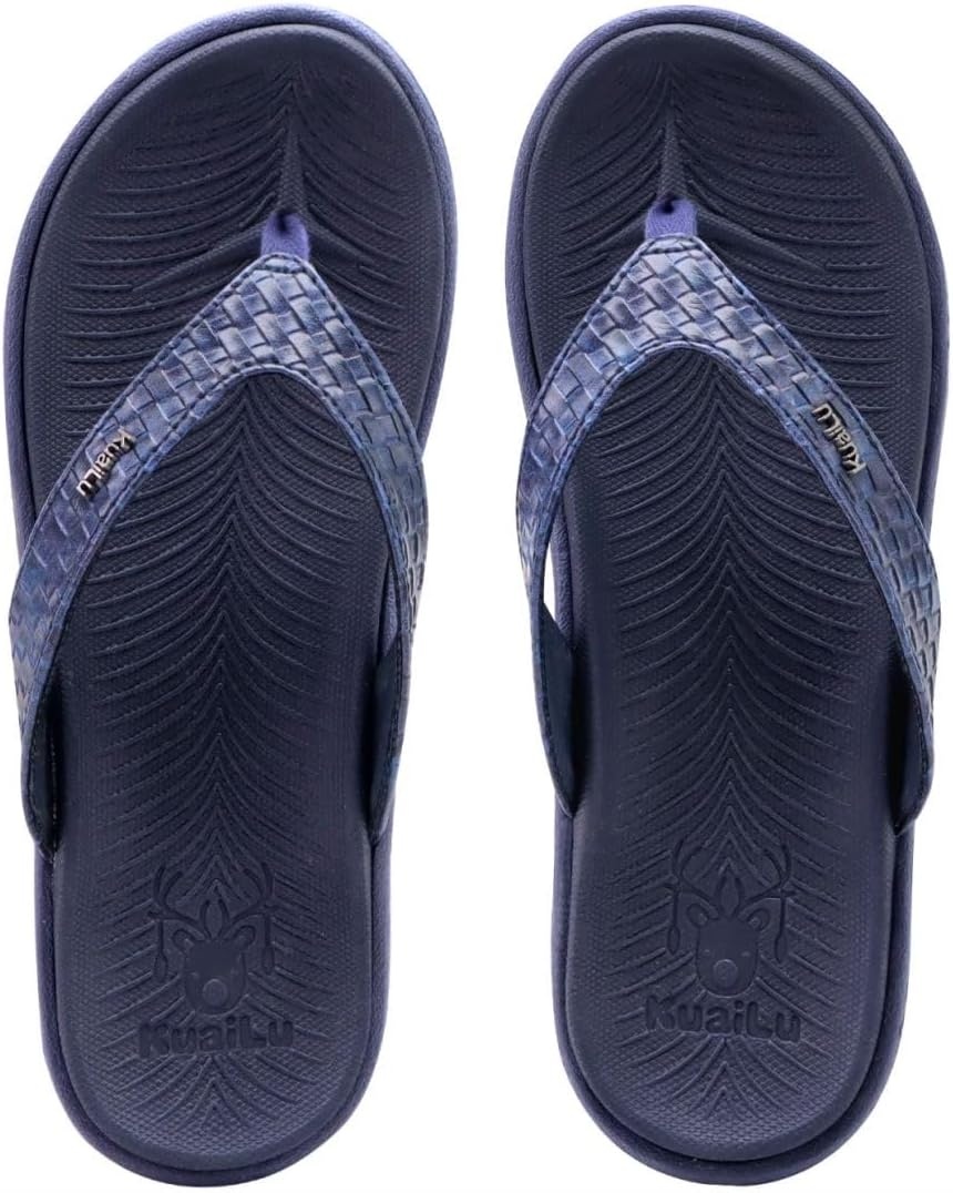 image:imageKuaiLu Womens Flip Flops Arch Support Yoga Mat Cushioned Thong SandalsDark Blue
