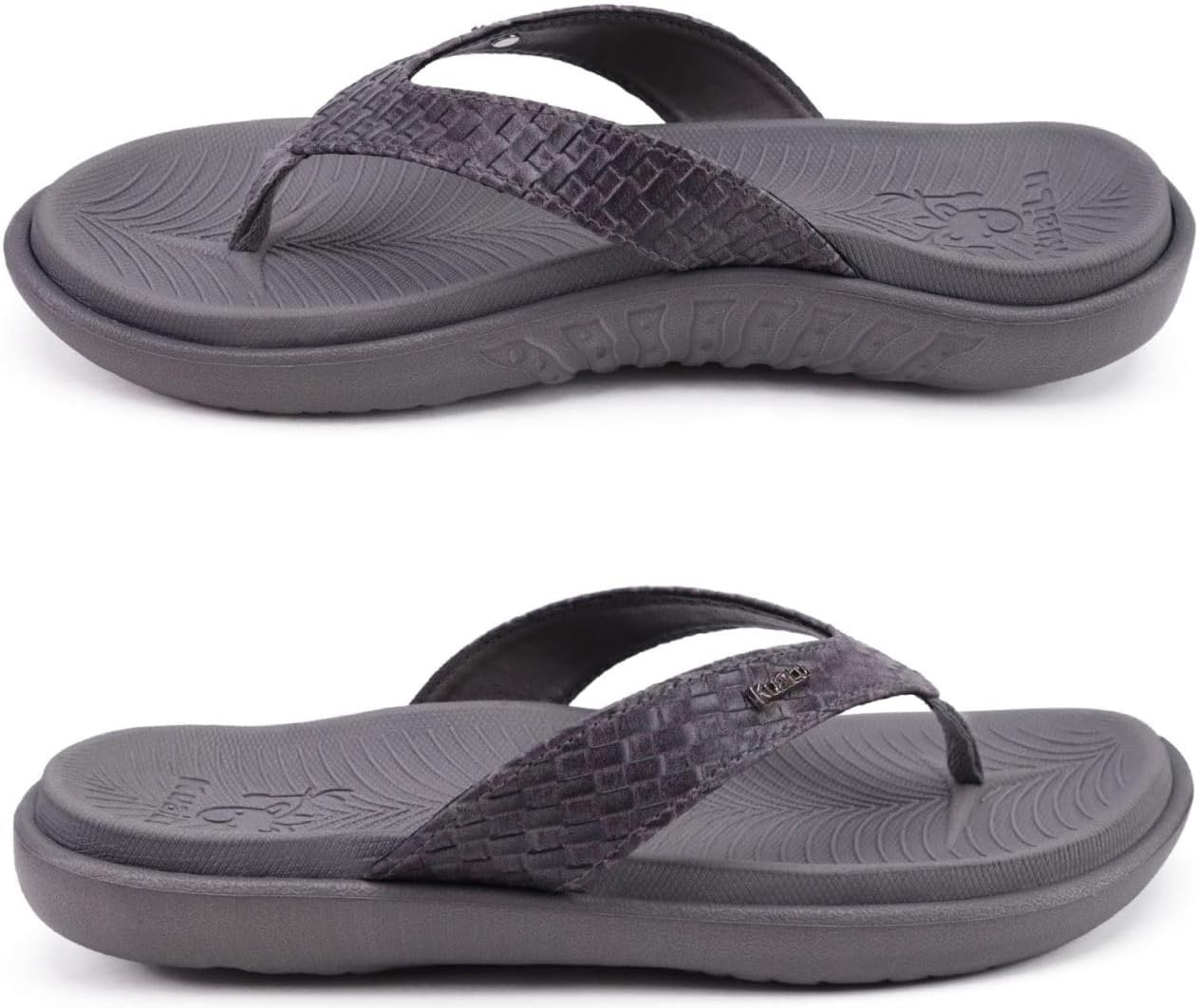 image:imageKuaiLu Womens Flip Flops Arch Support Yoga Mat Cushioned Thong SandalsElegant Grey