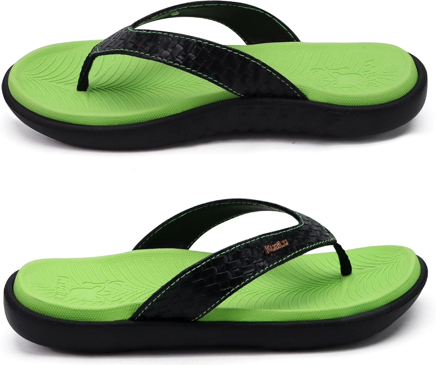 image:imageKuaiLu Womens Flip Flops Arch Support Yoga Mat Cushioned Thong SandalsGreen Black