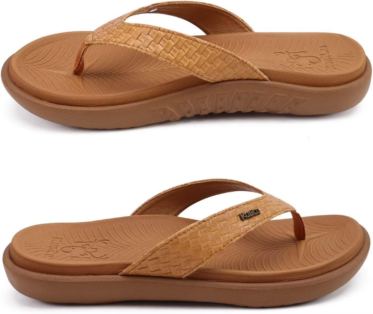 image:imageKuaiLu Womens Flip Flops Arch Support Yoga Mat Cushioned Thong SandalsKhaki