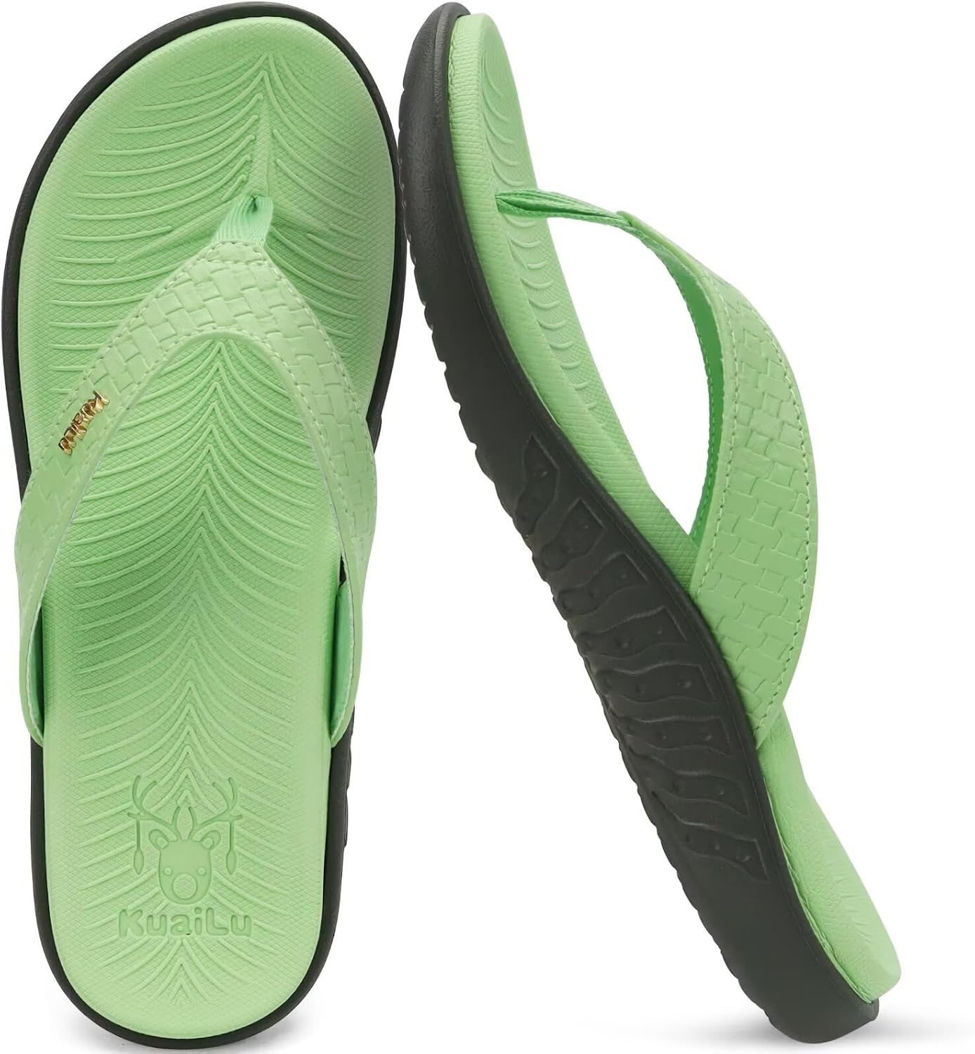 image:imageKuaiLu Womens Flip Flops Arch Support Yoga Mat Cushioned Thong SandalsMint Green