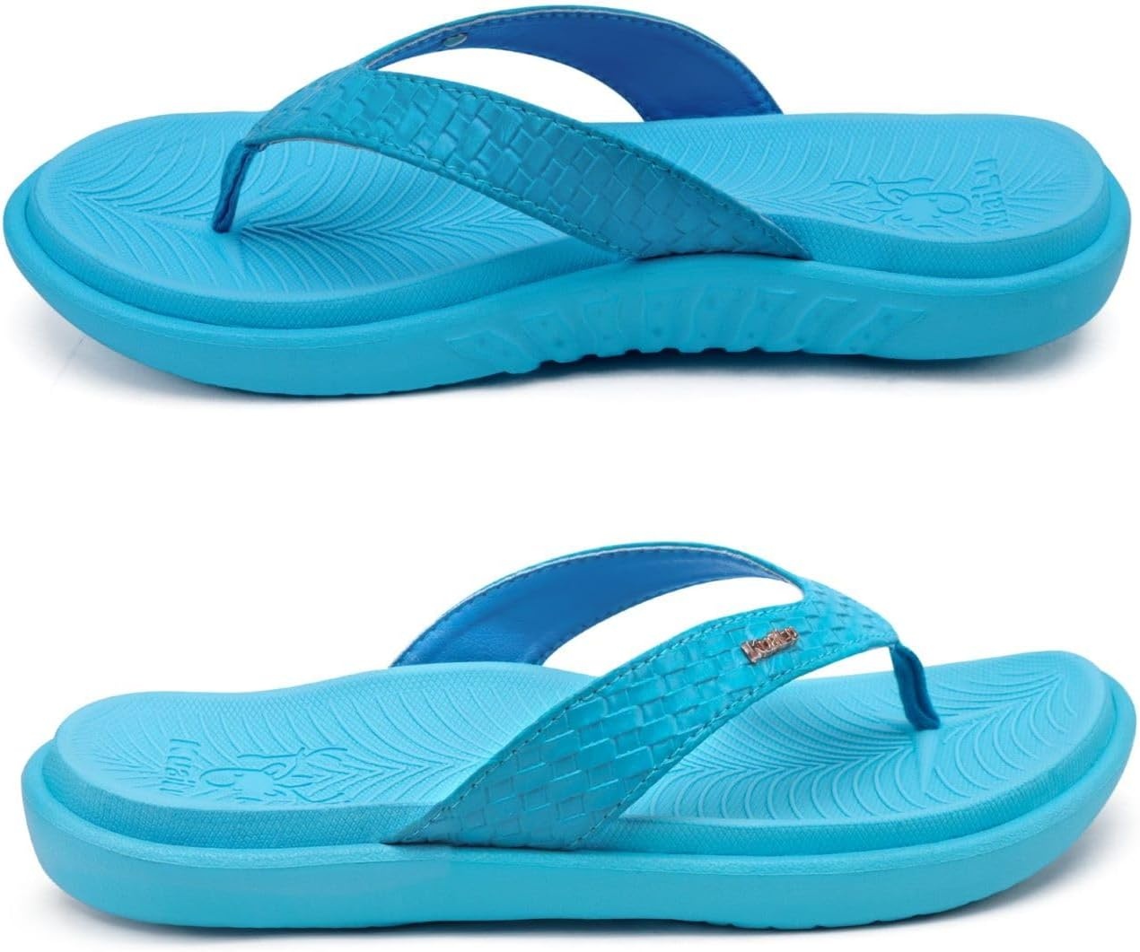 image:imageKuaiLu Womens Flip Flops Arch Support Yoga Mat Cushioned Thong SandalsPure Blue