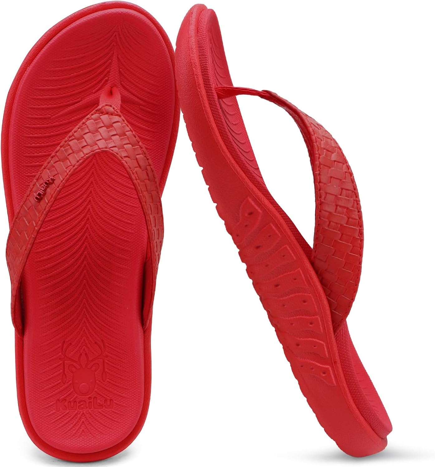 image:imageKuaiLu Womens Flip Flops Arch Support Yoga Mat Cushioned Thong SandalsPure Red