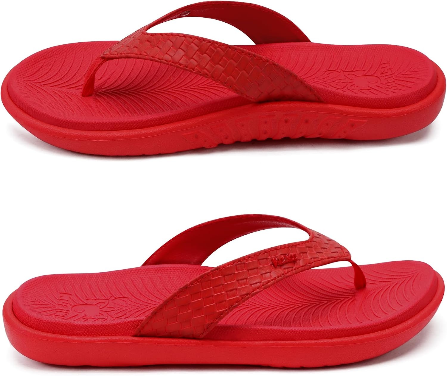 image:imageKuaiLu Womens Flip Flops Arch Support Yoga Mat Cushioned Thong SandalsPure Red