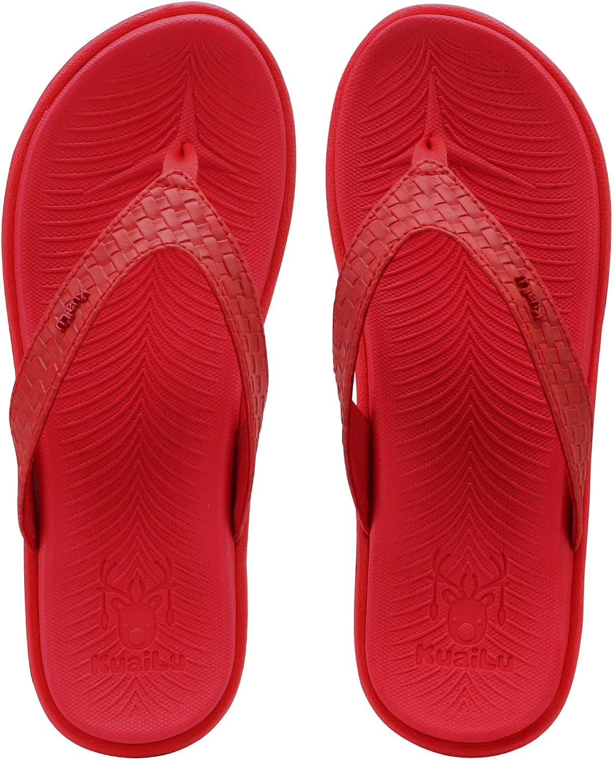 image:imageKuaiLu Womens Flip Flops Arch Support Yoga Mat Cushioned Thong SandalsPure Red