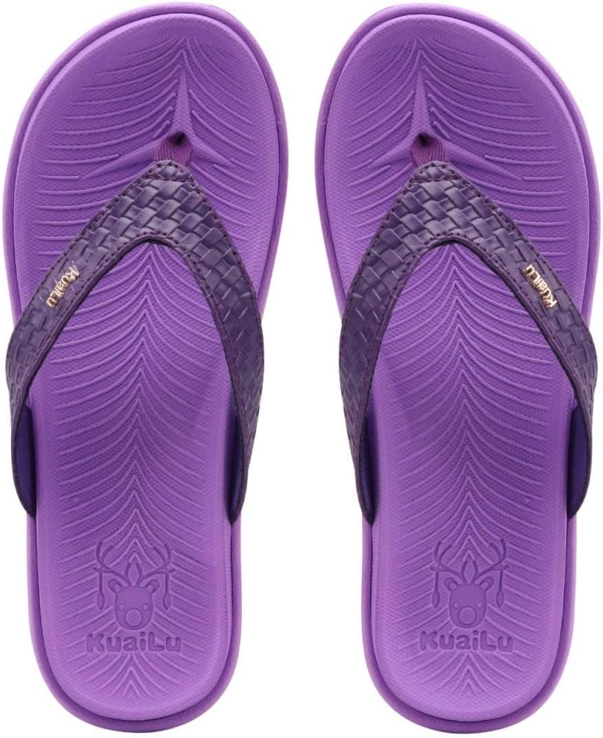 image:imageKuaiLu Womens Flip Flops Arch Support Yoga Mat Cushioned Thong SandalsViolet Purple