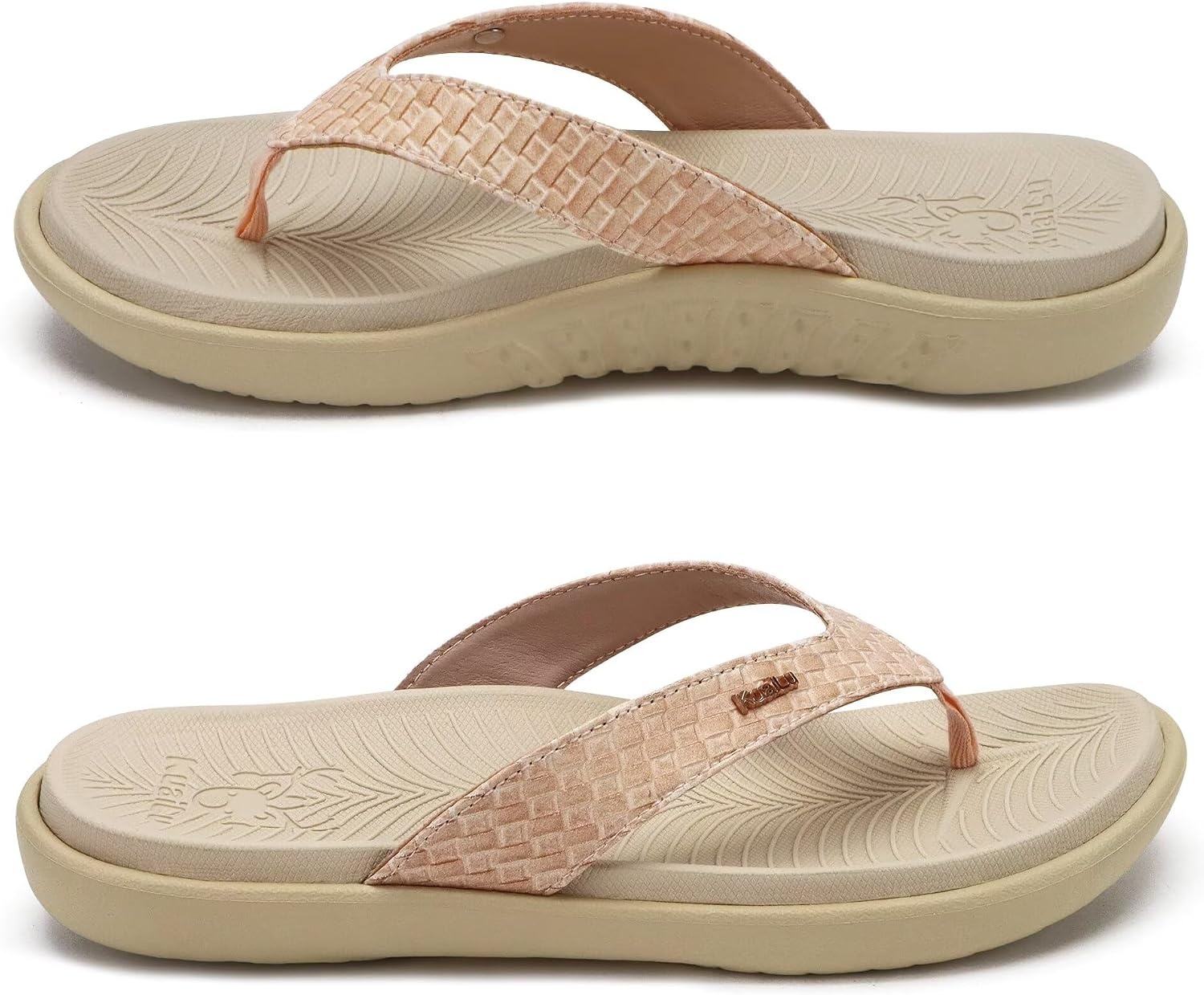 image:imageKuaiLu Womens Flip Flops Arch Support Yoga Mat Cushioned Thong SandalsWhite