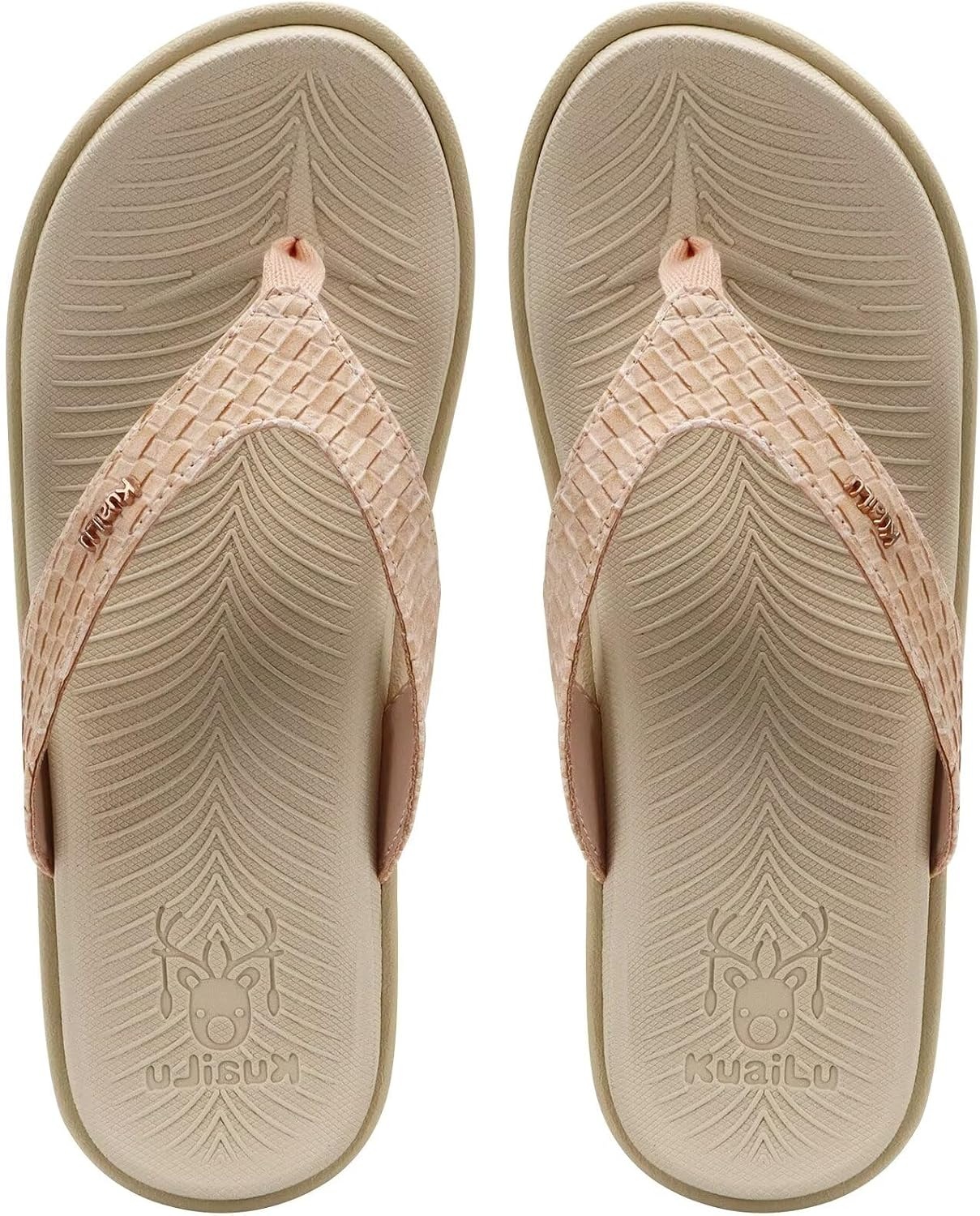 image:imageKuaiLu Womens Flip Flops Arch Support Yoga Mat Cushioned Thong SandalsWhite
