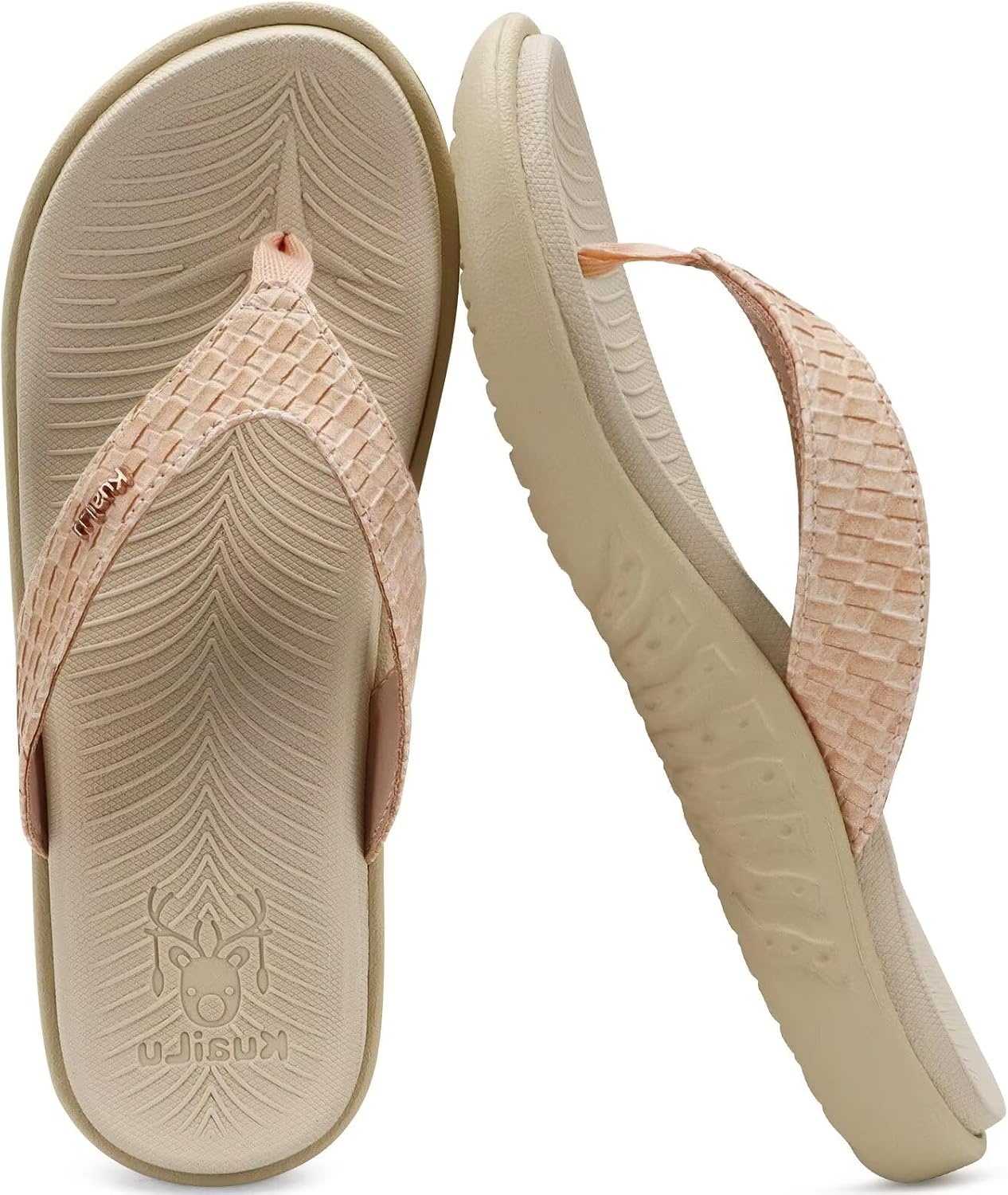 image:imageKuaiLu Womens Flip Flops Arch Support Yoga Mat Cushioned Thong SandalsWhite