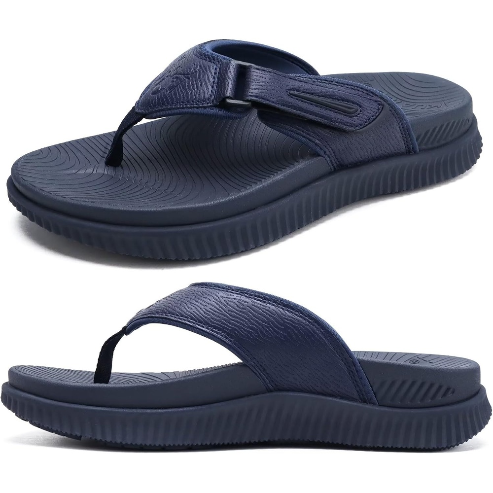image:imageKuaiLu Mens Orthotic Cushion Flip Flops Athletic Recovery Walking SandalsDark Blue