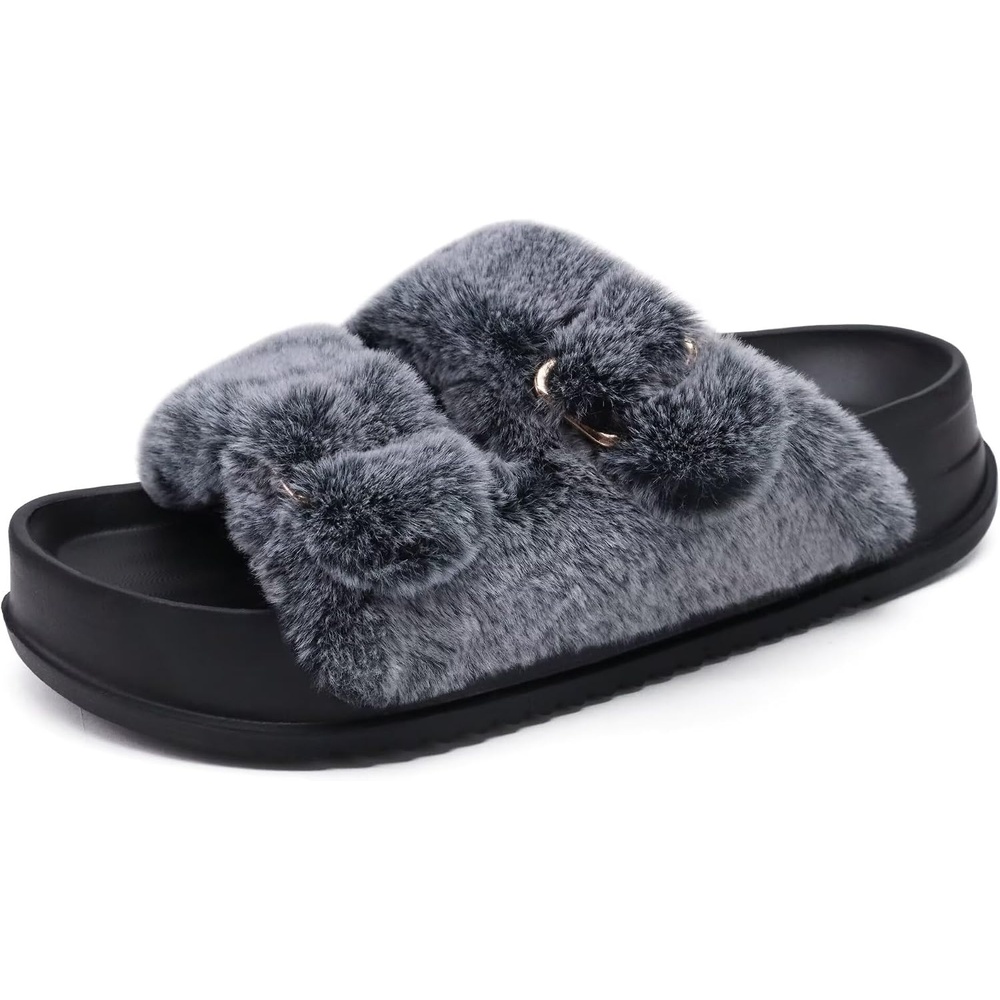 image:imageKuaiLu Womens Arch Support Slides Slippers Indoor Outdoor Casual OutfitsVogue Black Tip Dyeing