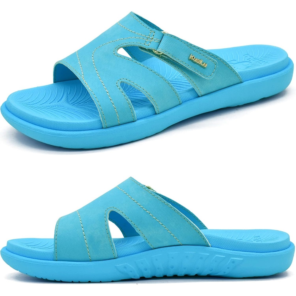 image:imageKuaiLu Womens Fashion Orthotic Slides Arch Support Slip On Walking SandalsBlue