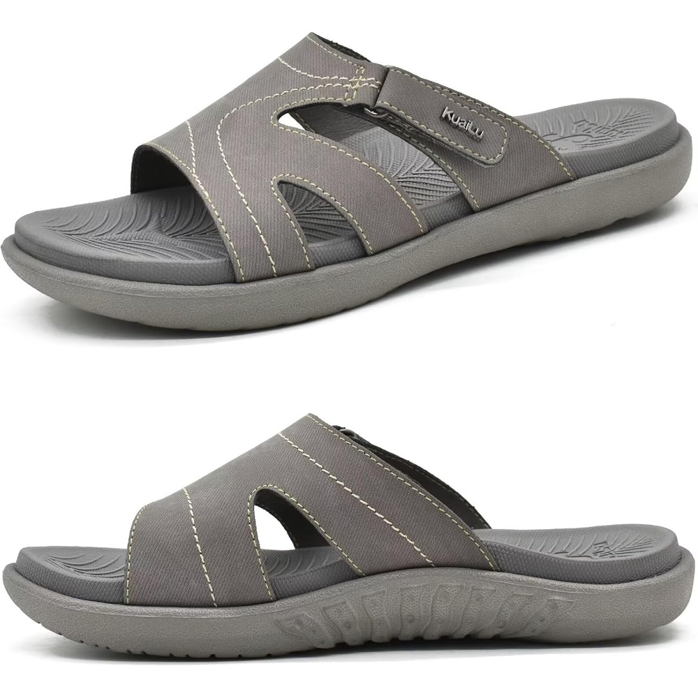 image:imageKuaiLu Womens Fashion Orthotic Slides Arch Support Slip On Walking SandalsGrey
