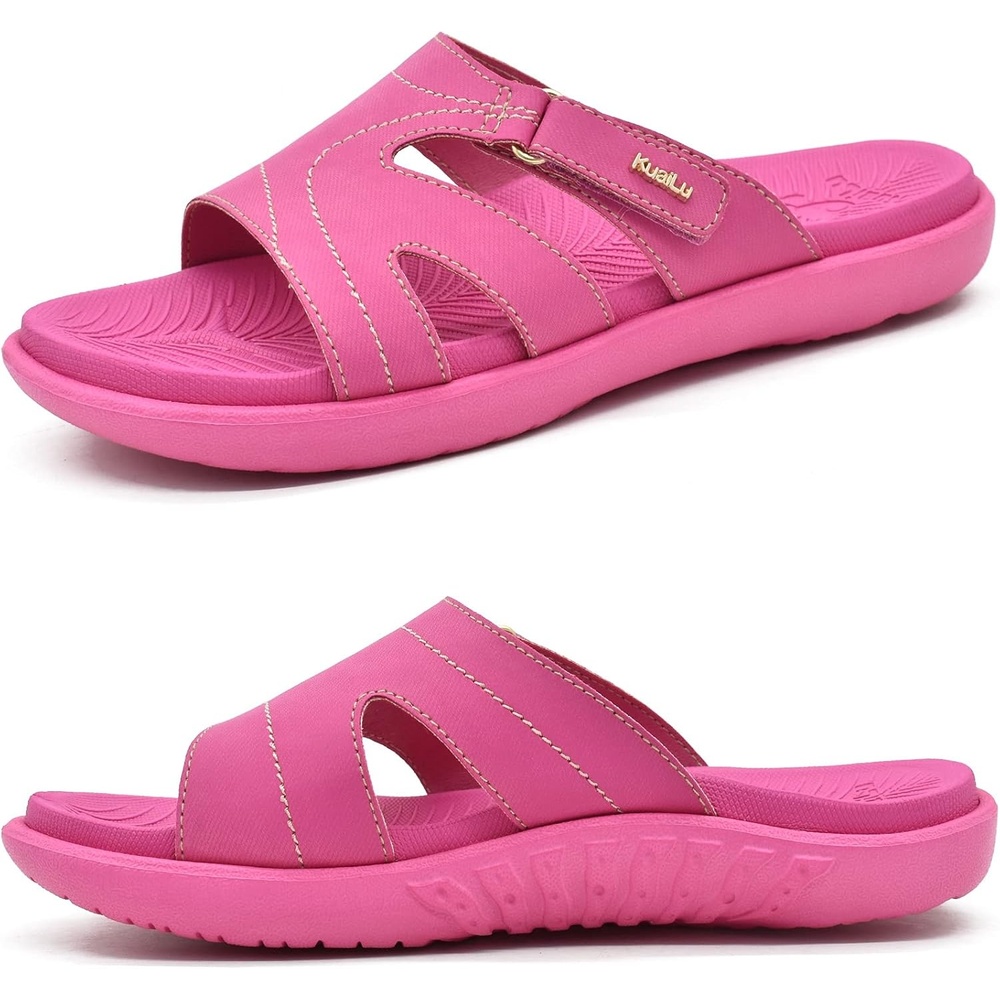 image:imageKuaiLu Womens Fashion Orthotic Slides Arch Support Slip On Walking SandalsHot Pink